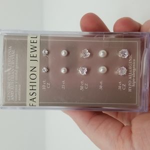 5pk Cubic Zirconia fashion earrings